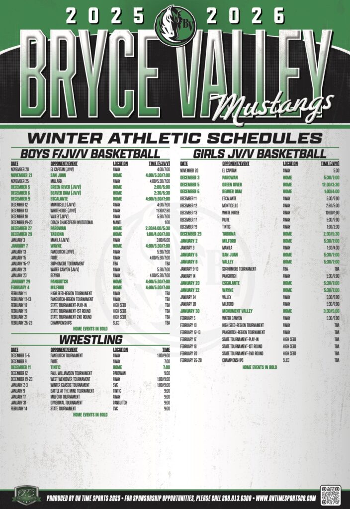 winter sports schedule